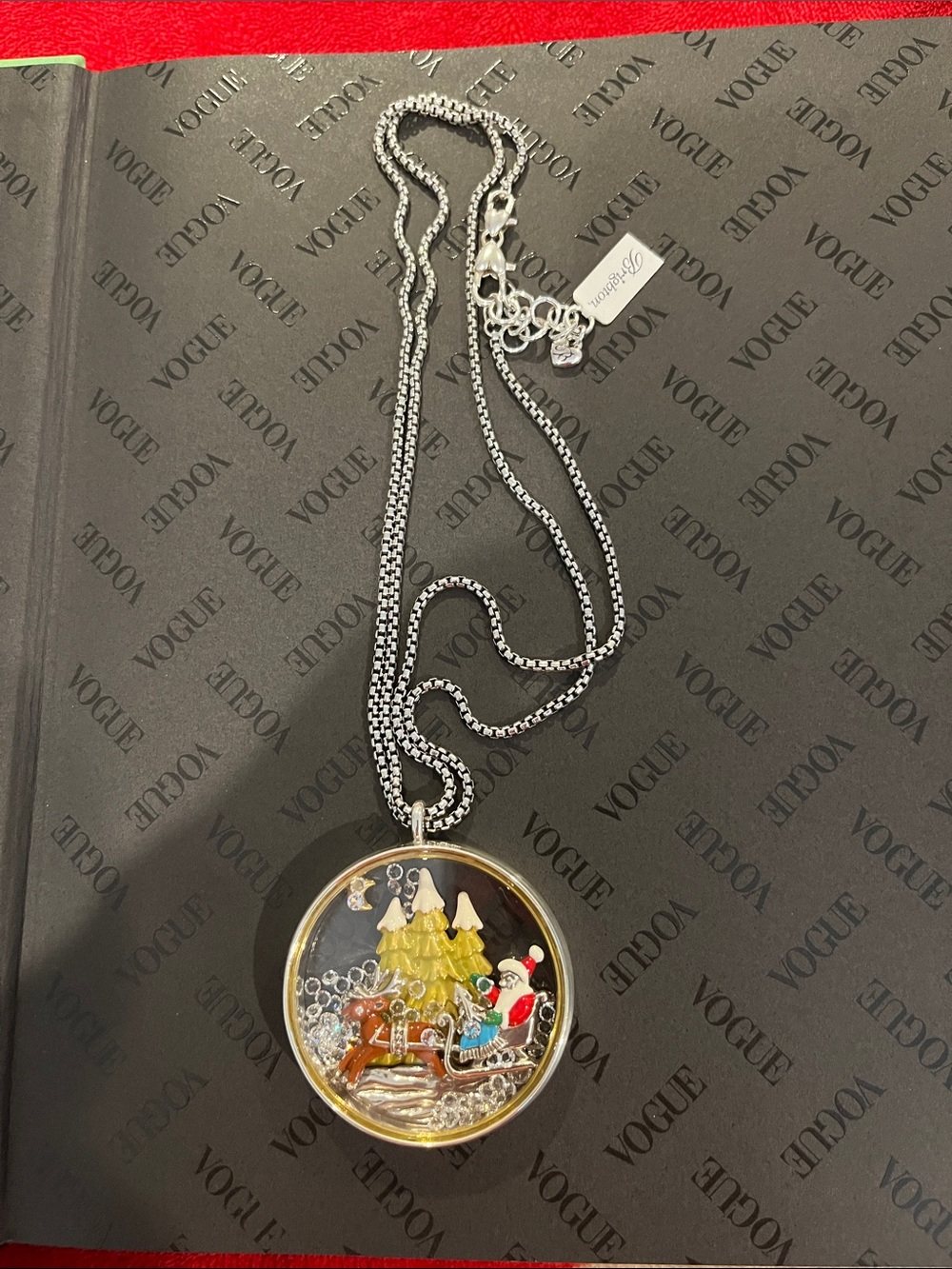 Brighton Silver Tone Holiday Scene Pendant Necklace - Picture 7 of 7